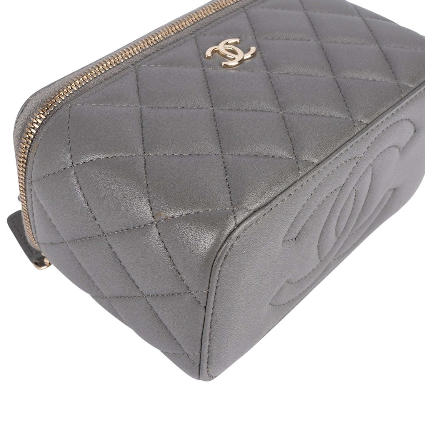 Chanel Quilted Lambskin Top Handle Vanity Case Crossbody Bag