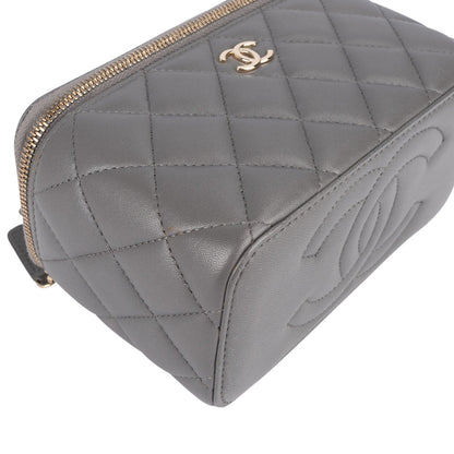 Chanel Quilted Lambskin Top Handle Vanity Case Crossbody Bag