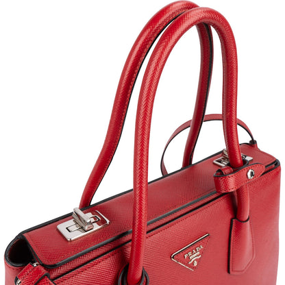Prada Red Saffiano Leather Double Handbag