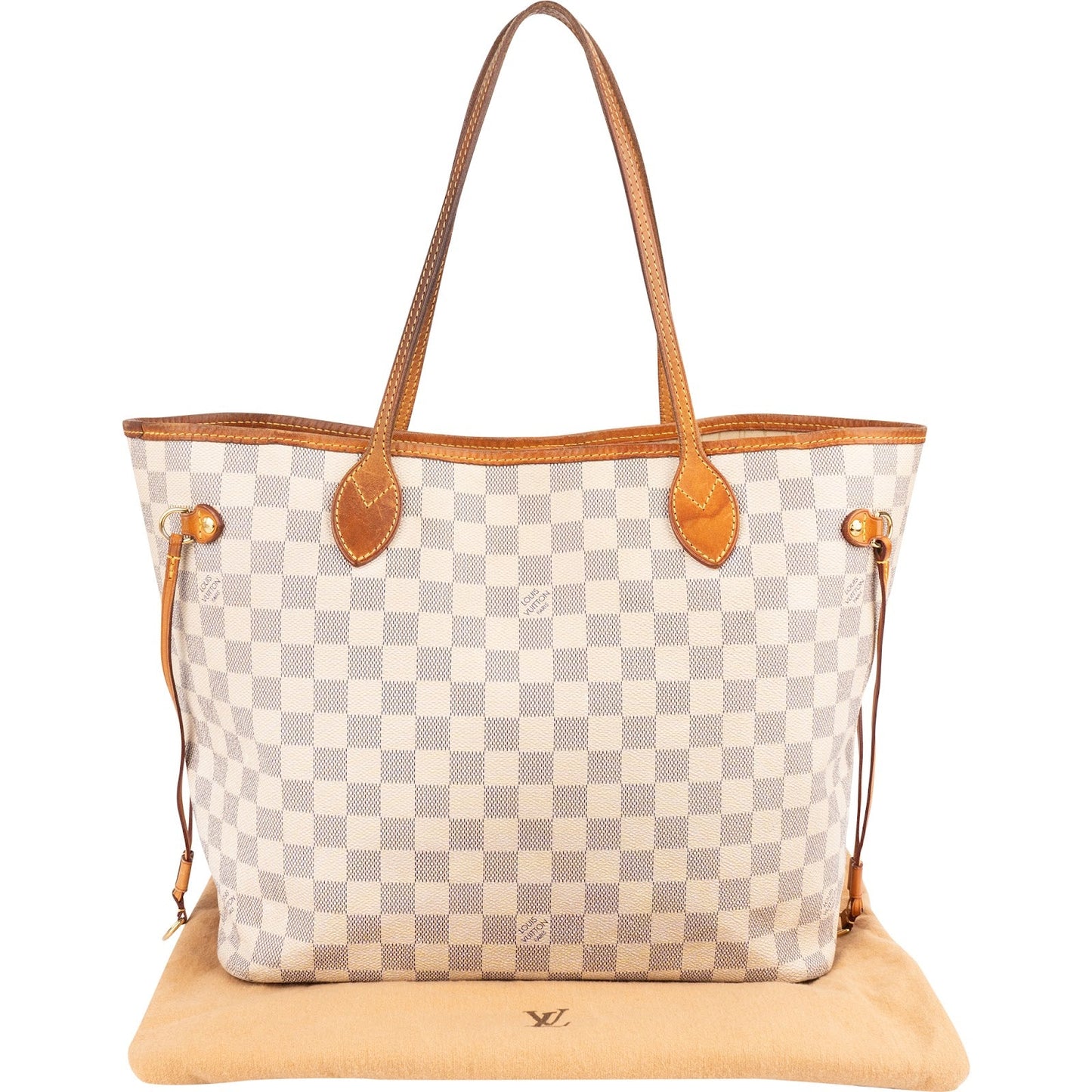 Louis Vuitton Monogram Damier Azur Neverfull MM Shoulder Bag