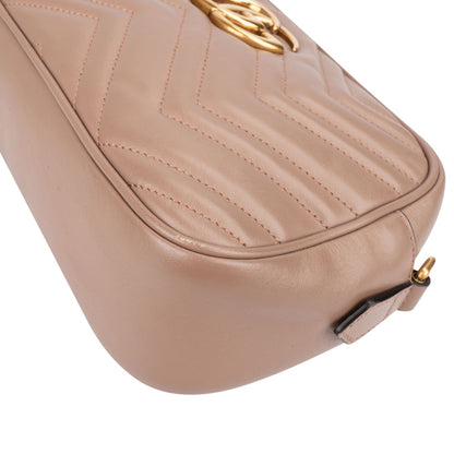 Gucci Chevron Leather GG Marmont Medium Crossbody Bag