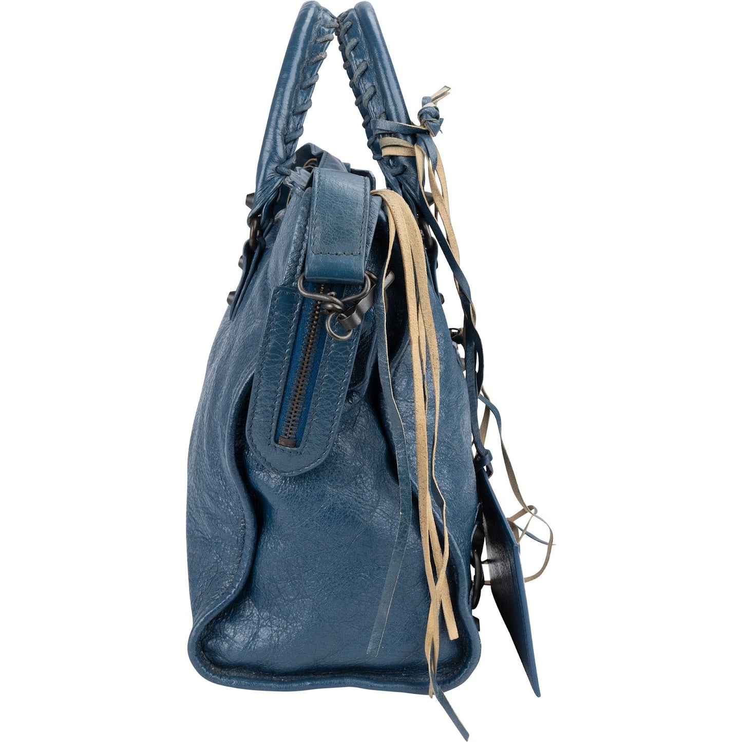 Balenciaga Blue Leather City Handbag