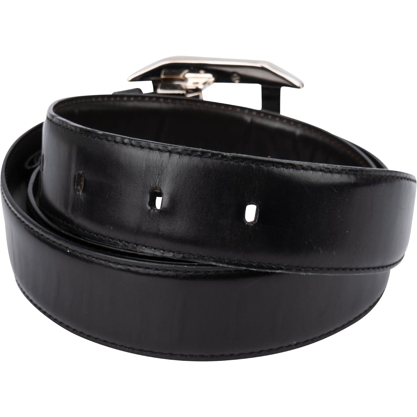 Cartier Silver Tone Reversible Leather Cartier Belt