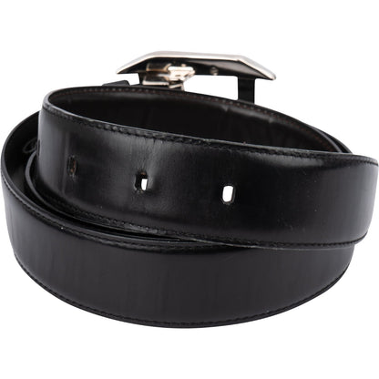Cartier Silver Tone Reversible Leather Cartier Belt