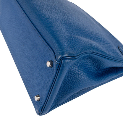 Hermès Bleu Togo Leather Kelly Retourne 35 Handbag