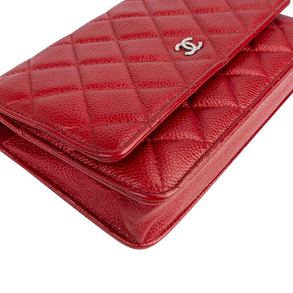 Chanel Quilted Caviar Leather Wallet on Chain Crossbody Bag
