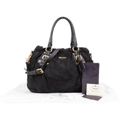 Prada Black Nylon Logo Handbag
