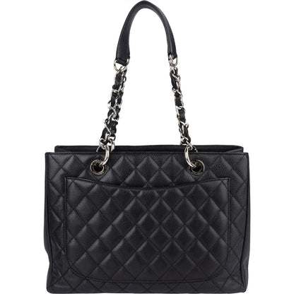 Chanel Quilted Caviar Leather Grand Shopping Tote Shoulder Bag