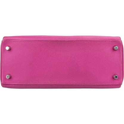 Hermès Pink Chevre Leather Palladium Kelly 28 Handbag