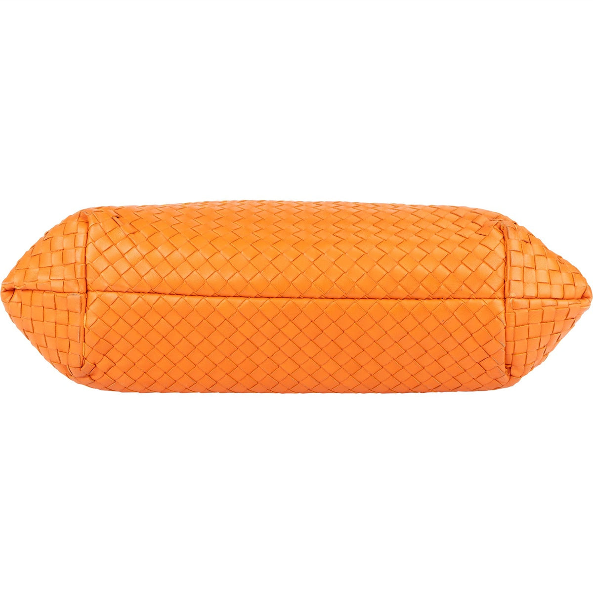 Bottega Veneta Orange Intrecciato Leather Capri Lock Tote Handbag
