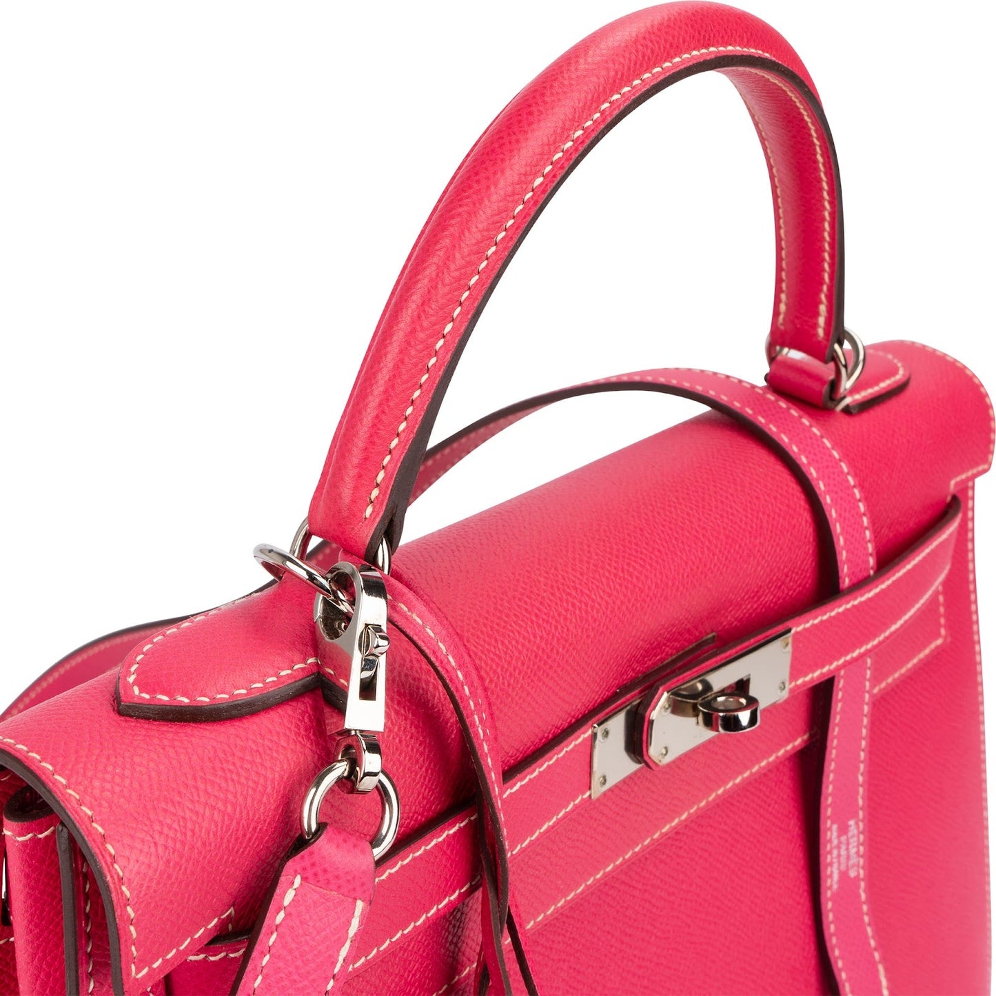 Hermès Epsom Leather Sellier Palladium Kelly 32 Handbag