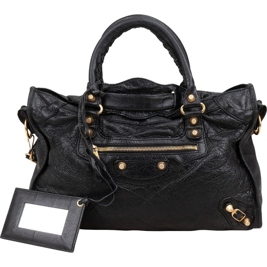 Balenciaga Black Leather Classic City Handbag