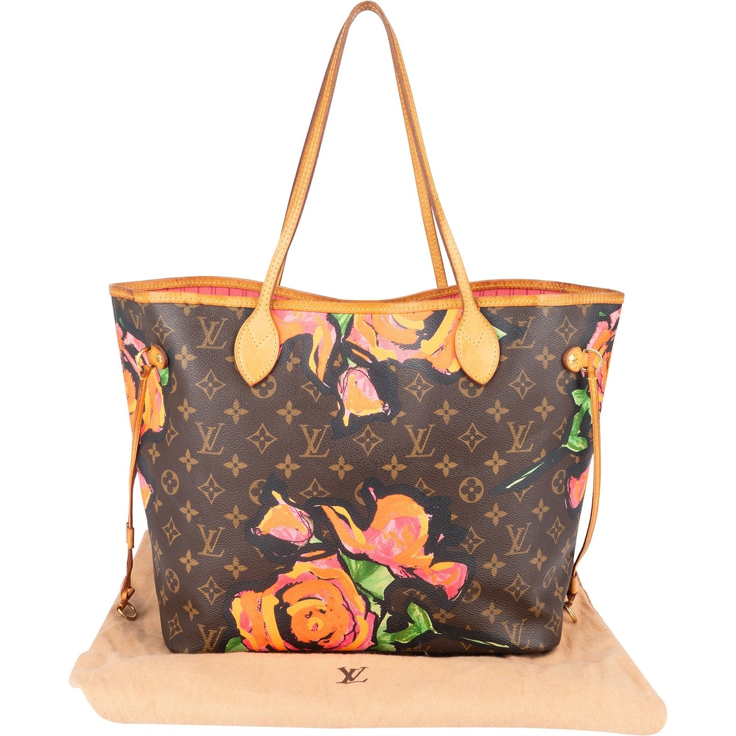 Louis Vuitton Monogram Canvas Limited Roses Neverfull MM Shoulder Bag