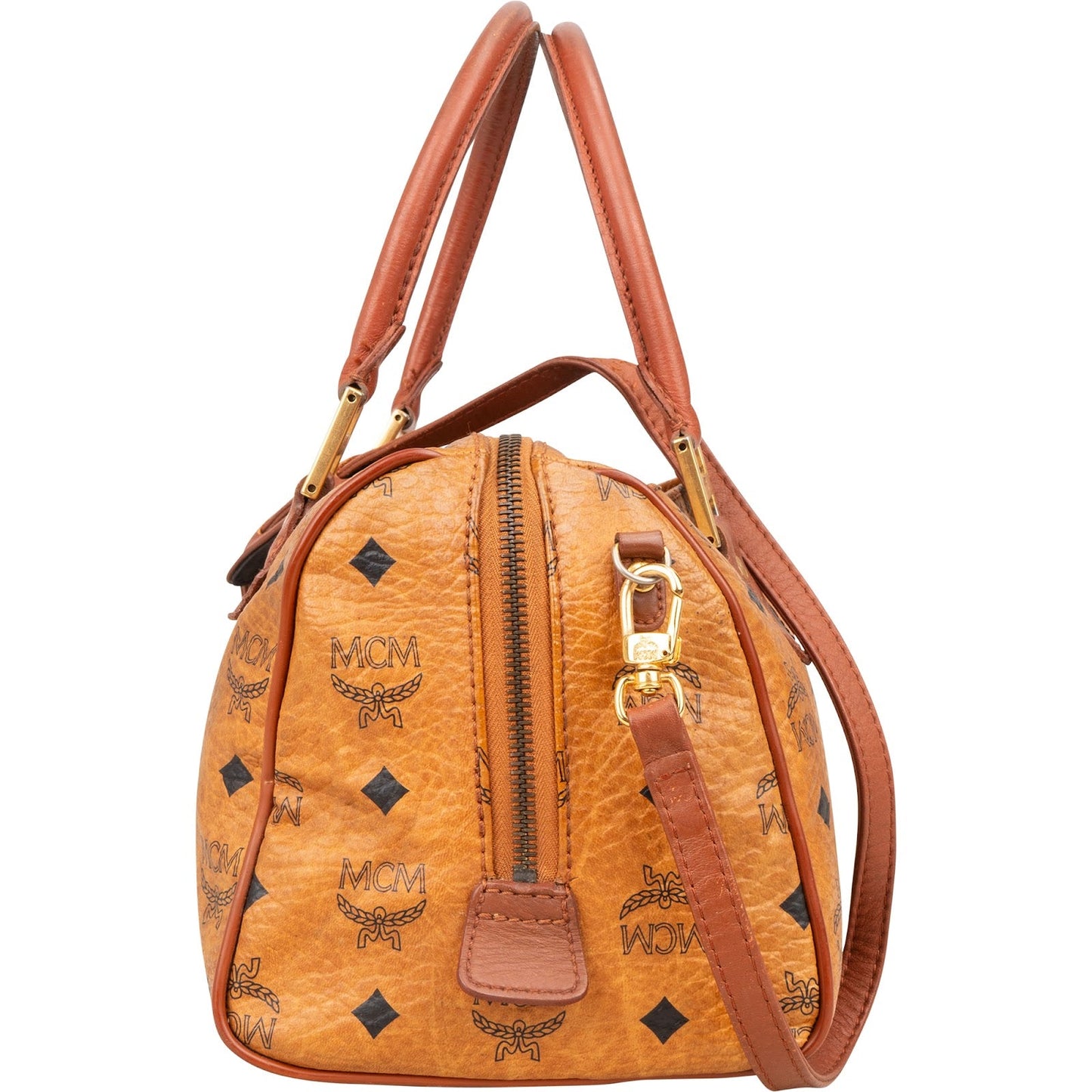 MCM Monogram Visetos Boston Bag Handbag