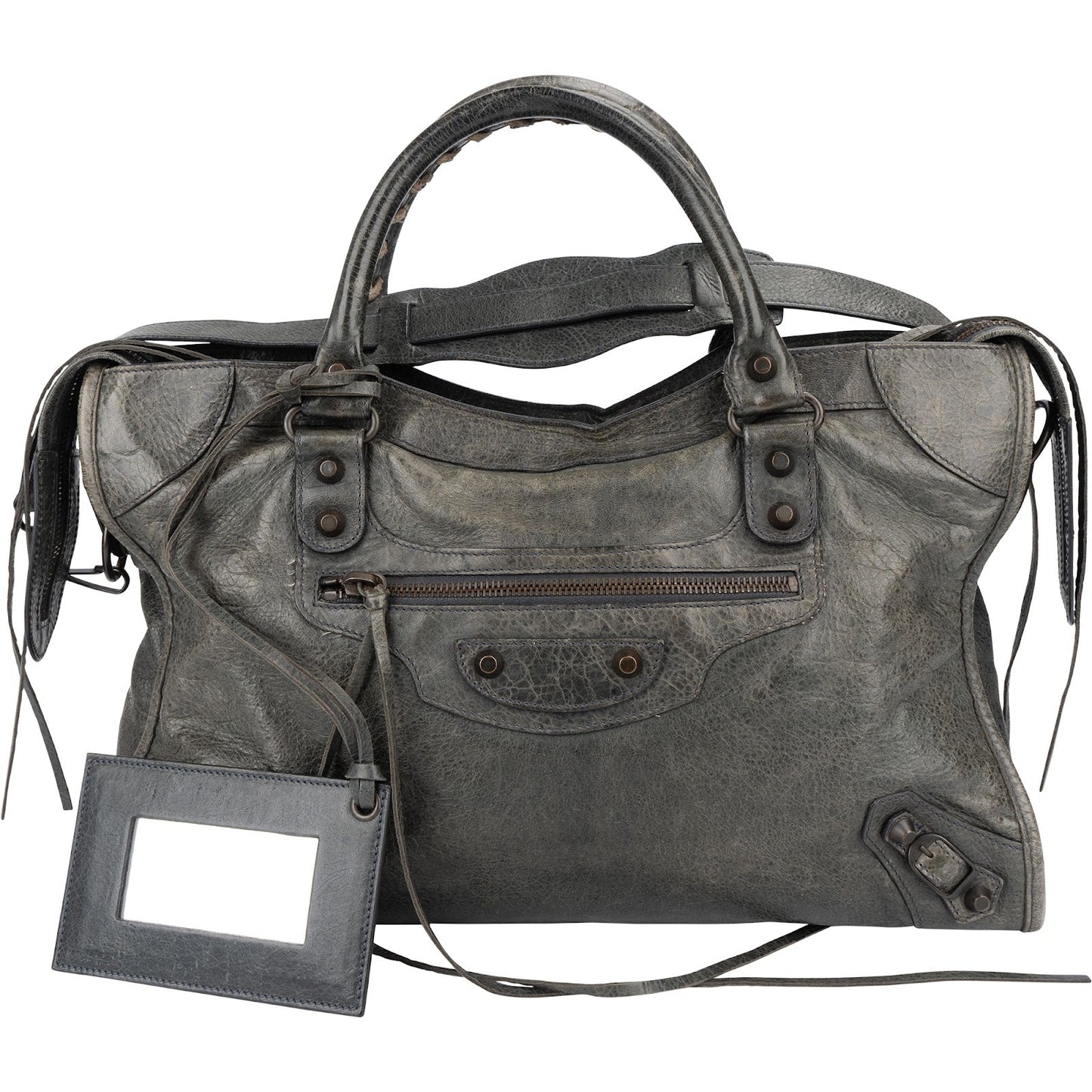 Balenciaga Dark Green Leather Classic City Handbag