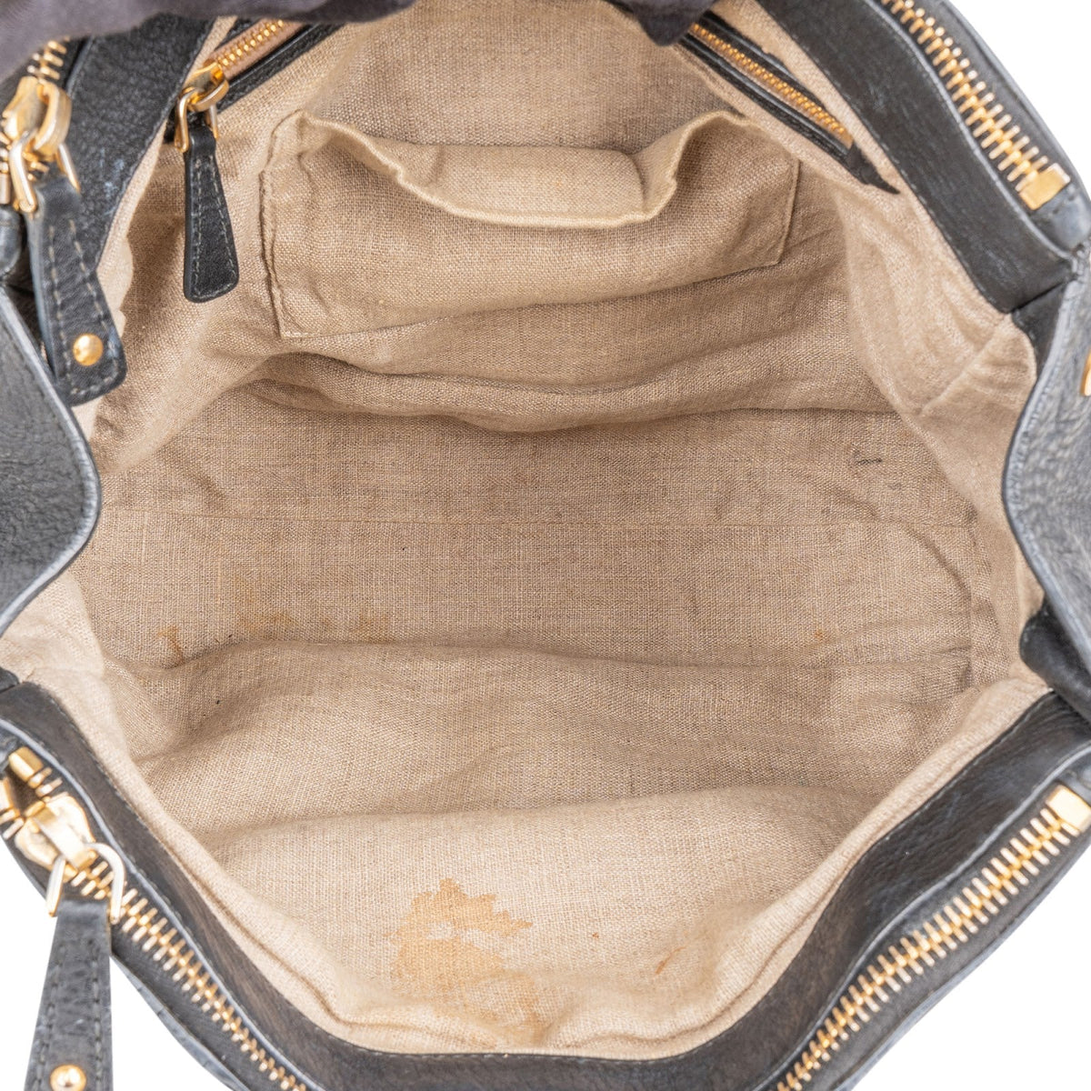 Miu Miu Vitello Daino Leather Tote Hobo Handbag
