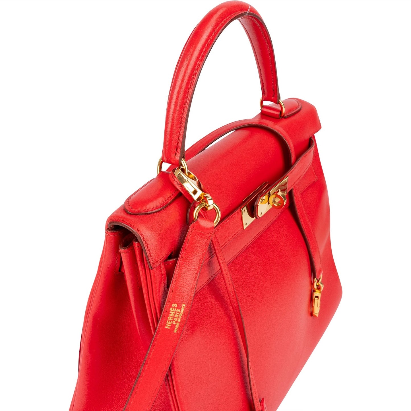 Hermès Rouge Swift Leather Kelly 28 Handbag