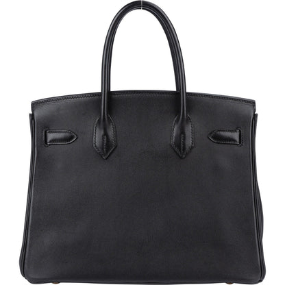 Hermès Noir Swift Leather Birkin 30 Handbag
