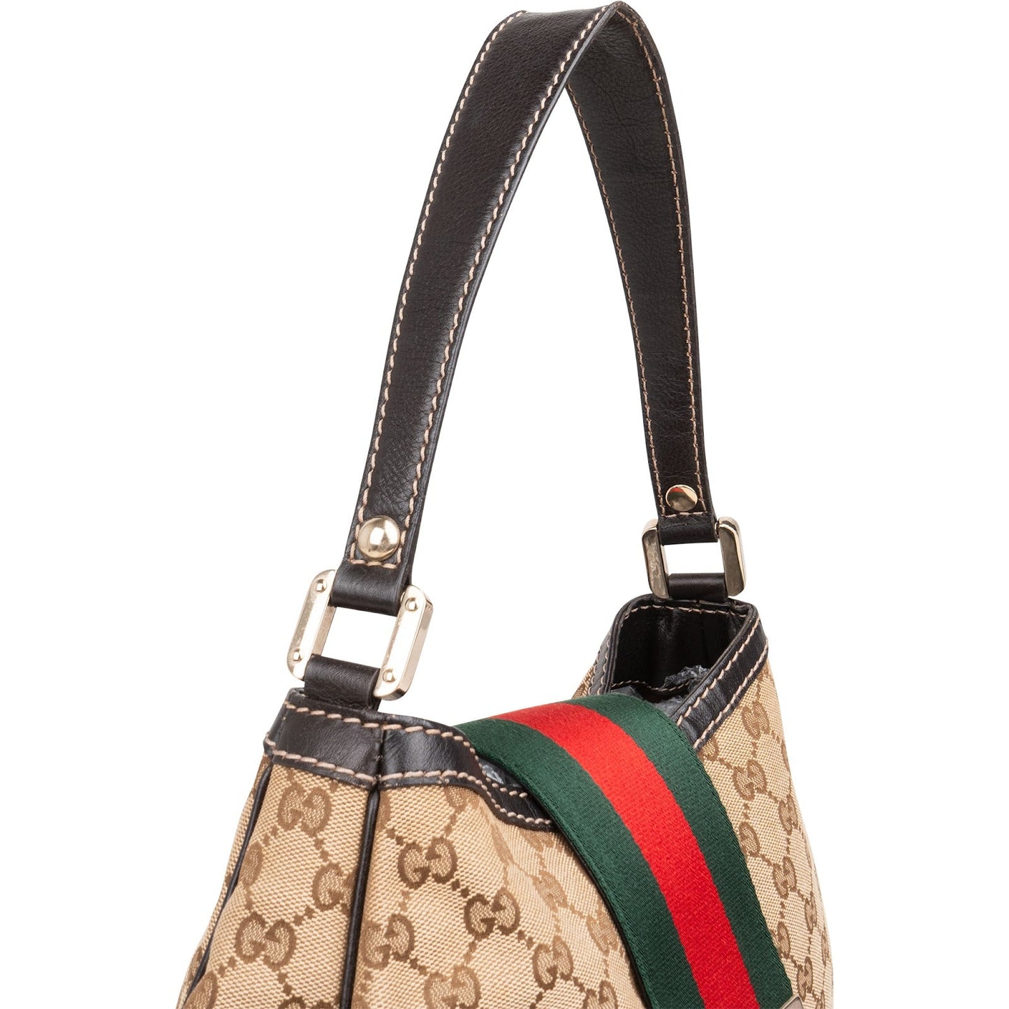 Gucci Monogram GG Web Stripe Shoulder Bag