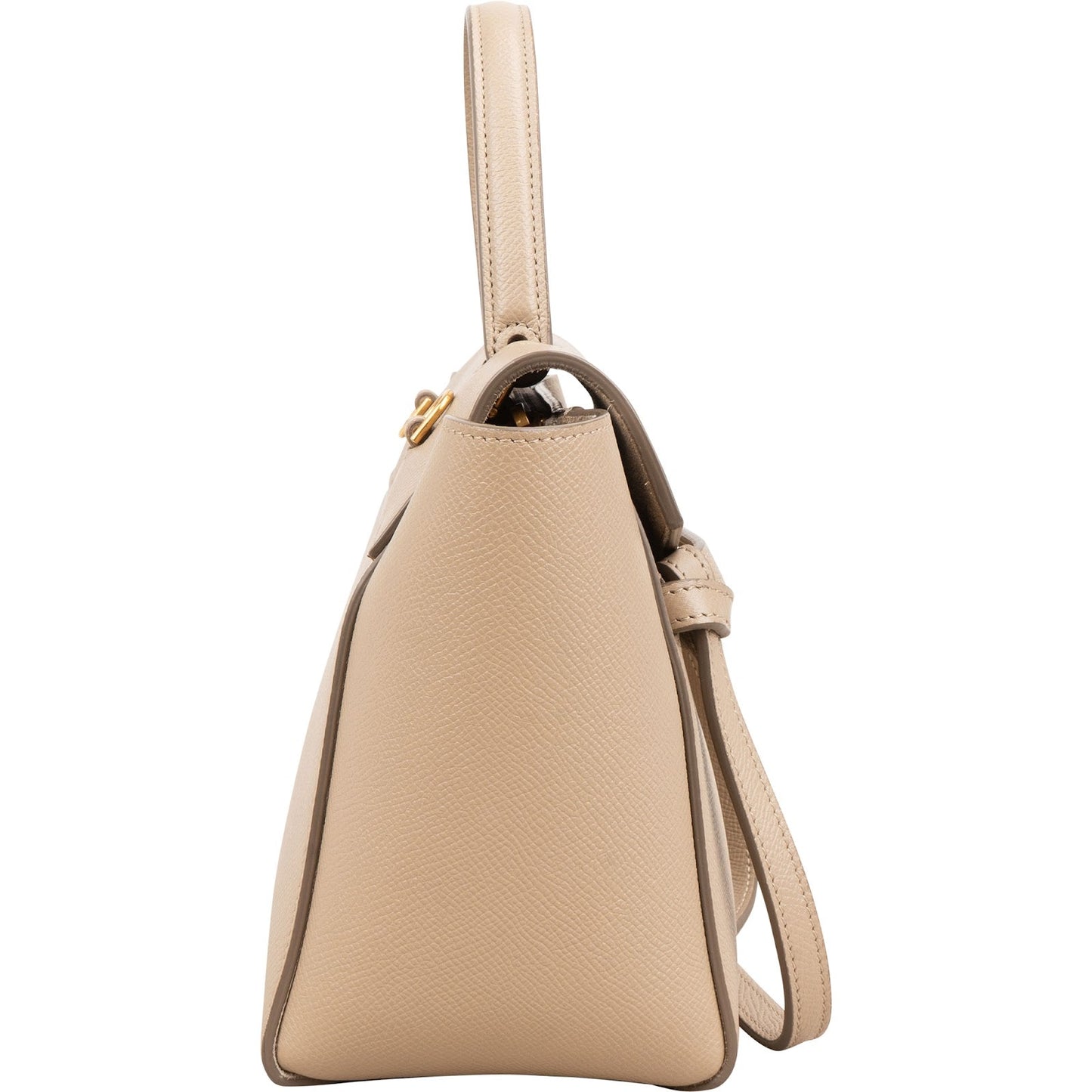 Celine Beige Grained Leather Belt Nano Handbag