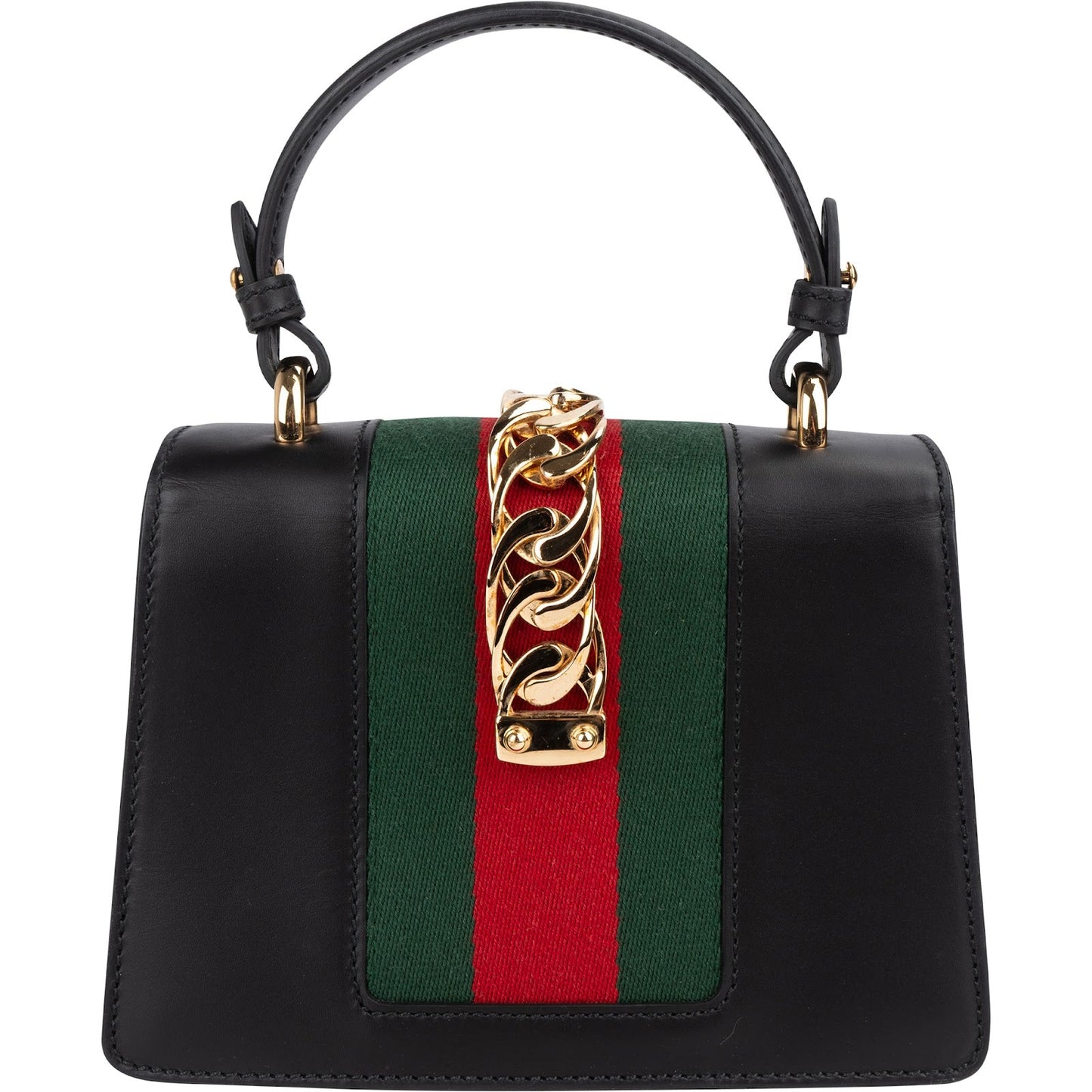 Gucci Black Leather Sylvie Sherry Line Handbag