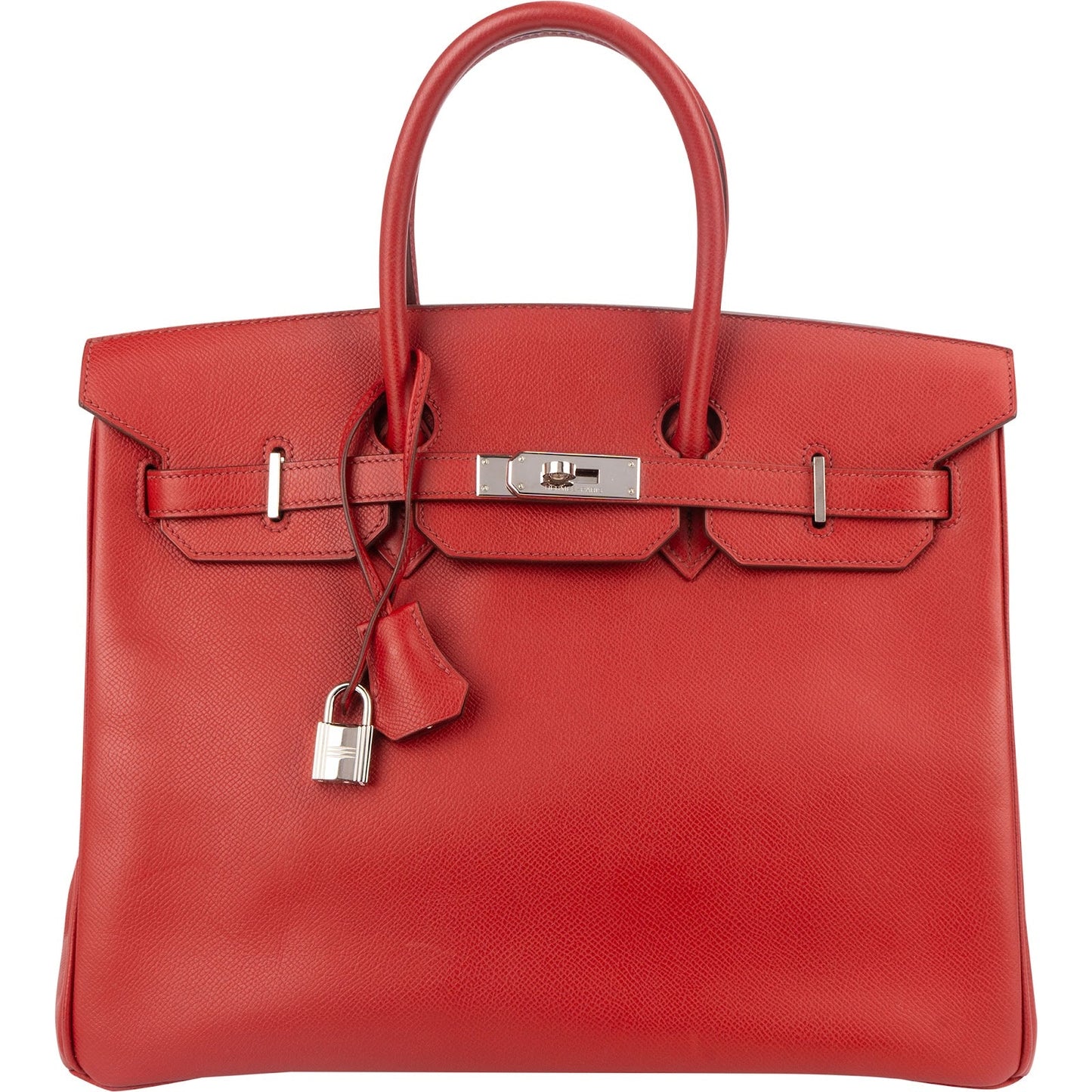 Hermès Rouge Epsom Leather Palladium Birkin 35 Handbag