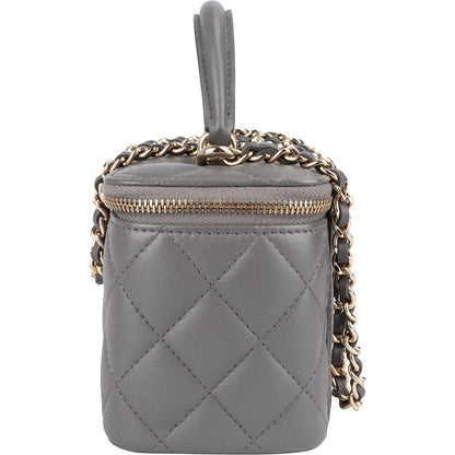 Chanel Quilted Lambskin Top Handle Vanity Case Crossbody Bag