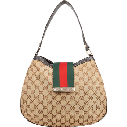Gucci Monogram GG Web Stripe Shoulder Bag