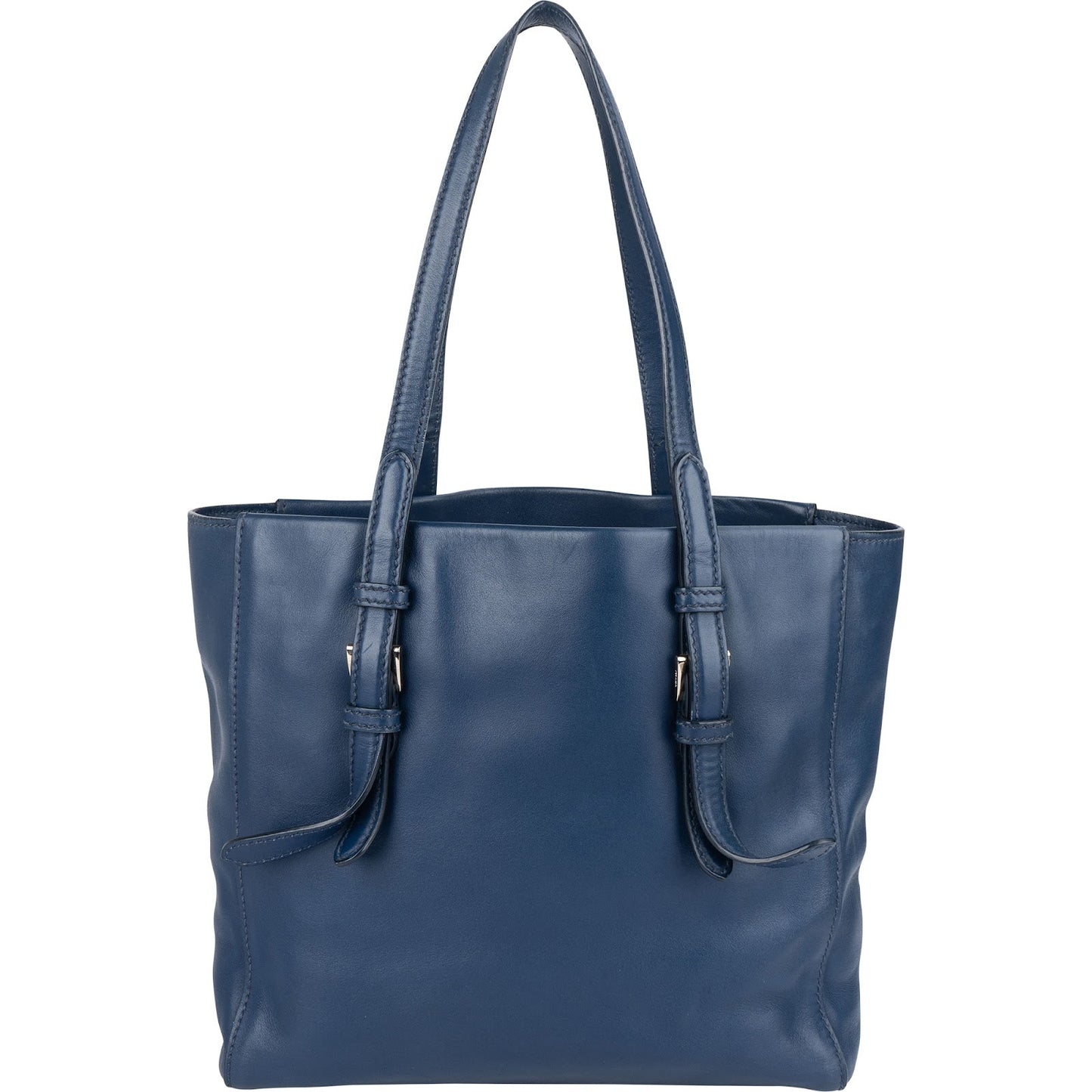 Prada Blue Leather Tote Shoulder Bag