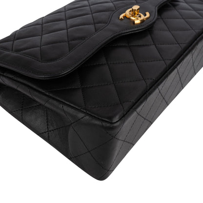 Chanel Quilted Lambskin 24K Gold Double Flap Shoulder Bag