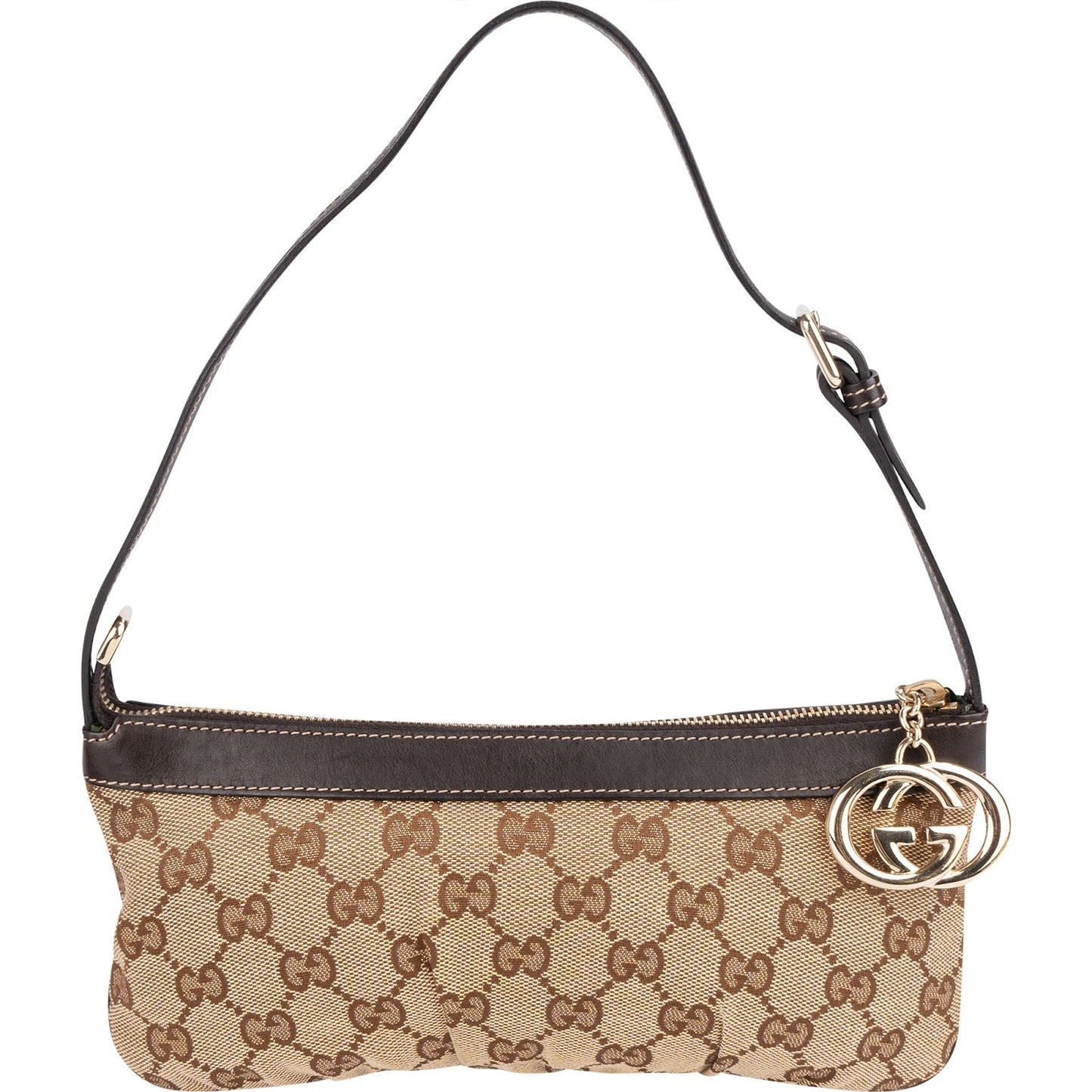 Gucci Monogram GG Charm Pochette Shoulder Bag