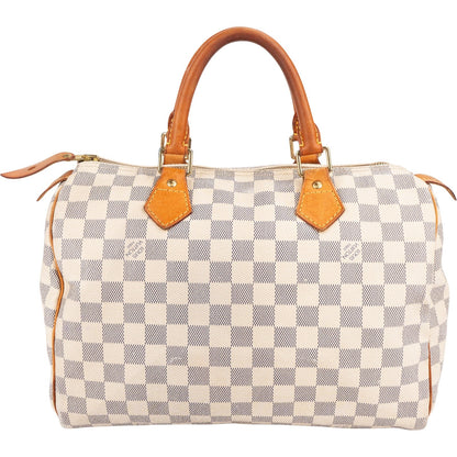Louis Vuitton Monogram Damier Azur Canvas Speedy 30 Handbag