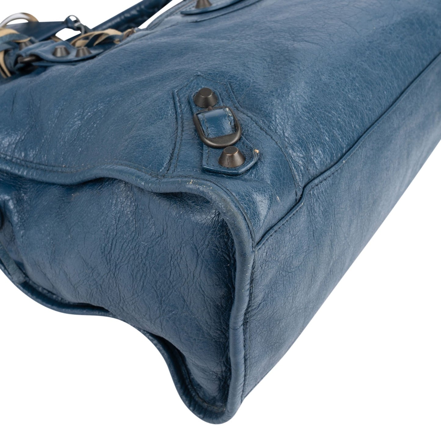 Balenciaga Blue Leather City Handbag