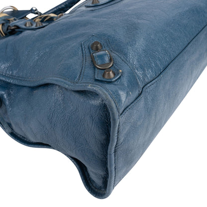 Balenciaga Blue Leather City Handbag