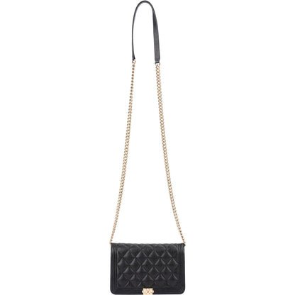 Chanel Quilted Caviar Leather Small Boy Wallet On Chain Crossbody Bag