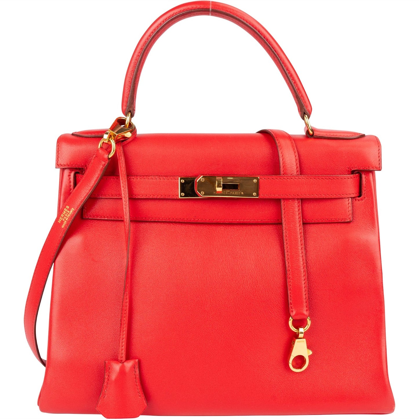 Hermès Rouge Swift Leather Kelly 28 Handbag