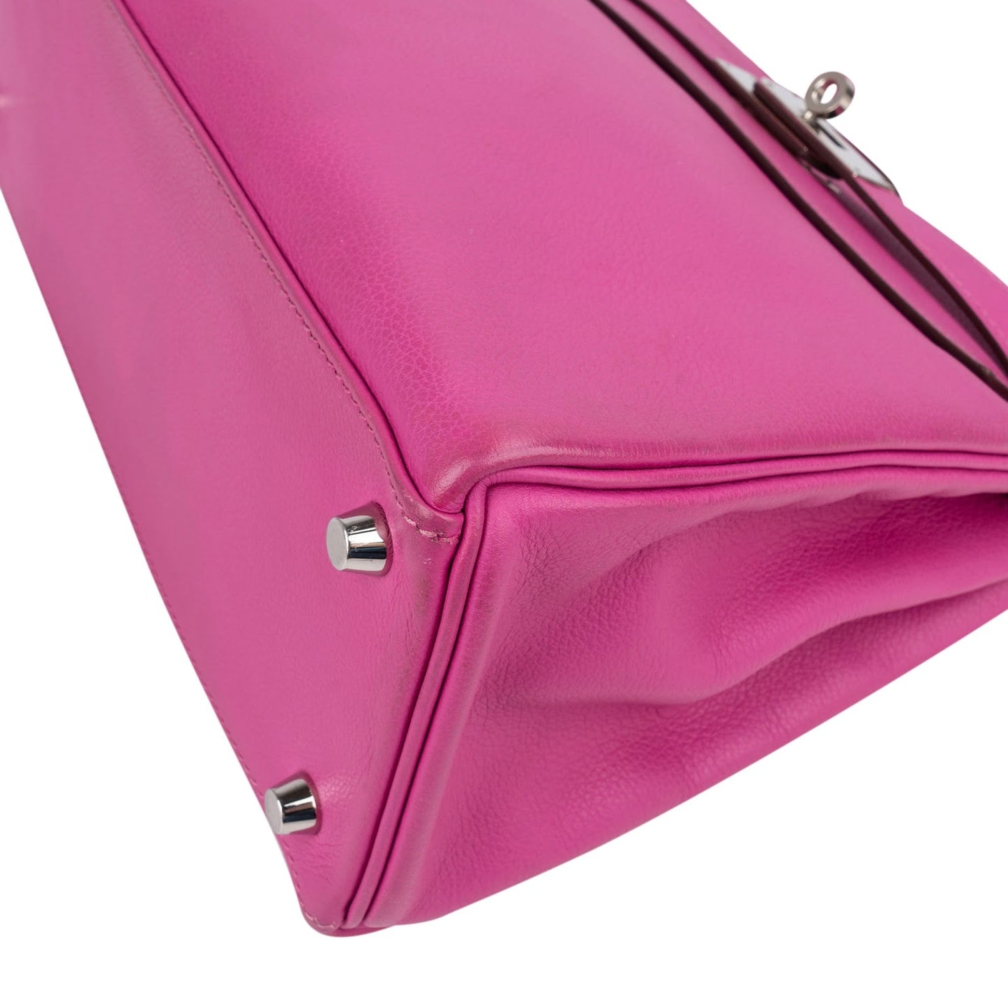 Hermès Pink Chevre Leather Palladium Kelly 28 Handbag