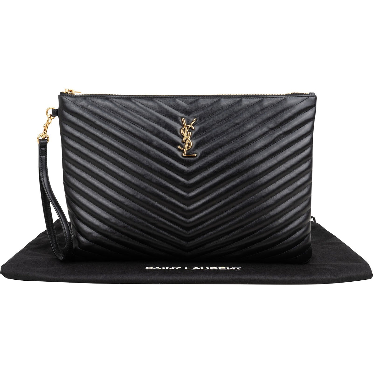 Yves Saint Laurent Quilted Leather Clutch