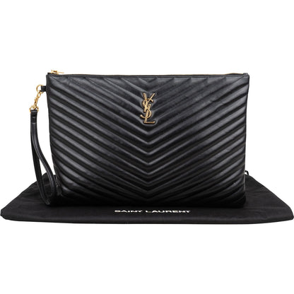 Yves Saint Laurent Quilted Leather Clutch