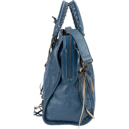 Balenciaga Blue Leather City Handbag