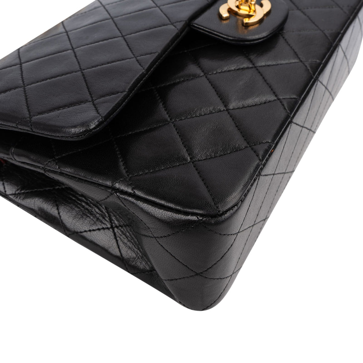 Chanel Quilted Lambskin Medium 24K Gold Double Flap Shoulder Bag