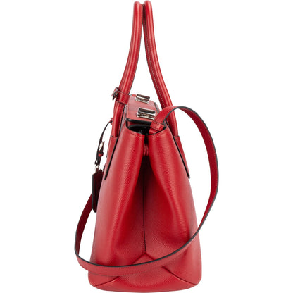 Prada Red Saffiano Leather Double Handbag