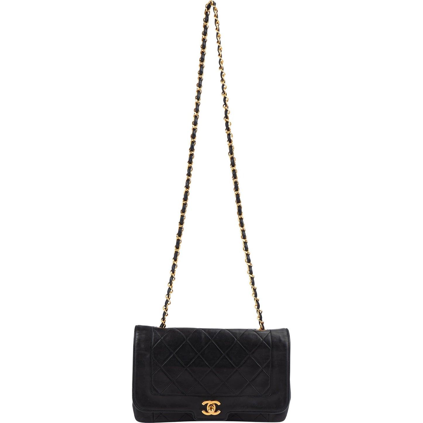 Chanel Quilted Lambskin 24K Gold Single Flap Crossbody Bag