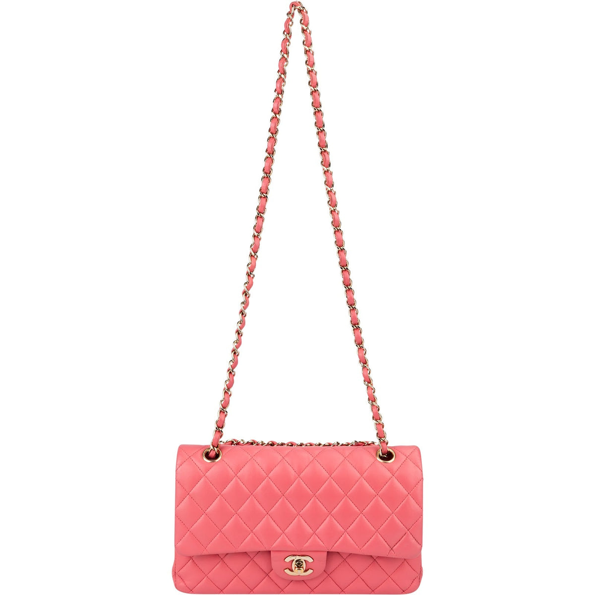 Chanel Quilted Lambskin Gold Medium Double Flap Shoulder Bag