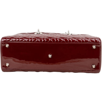 Christian Dior Quilted Patent Leather Lady Dior Handbag
