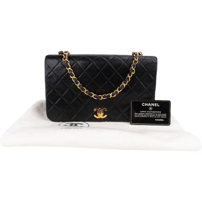 Chanel Quilted Lambskin 24K Gold Single Flap Crossbody Bag