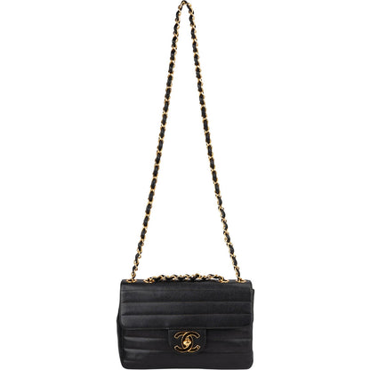 Chanel Horizontal Quilted Caviar Leather Jumbo 24K Gold Single Flap Crossbody Bag