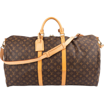 Louis Vuitton Monogram Canvas Keepall 60 Bandoulière Travel Bag