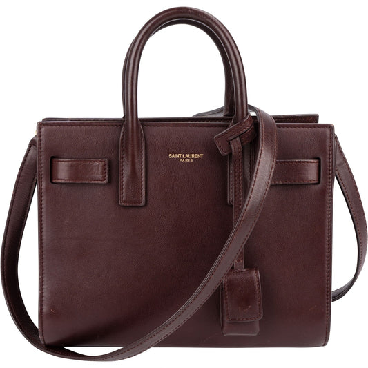 Saint Laurent Calfskin Leather Nano Sac De Jour Handbag