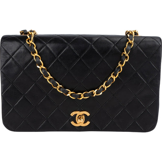 Chanel Quilted Lambskin 24K Gold Single Flap Crossbody Bag